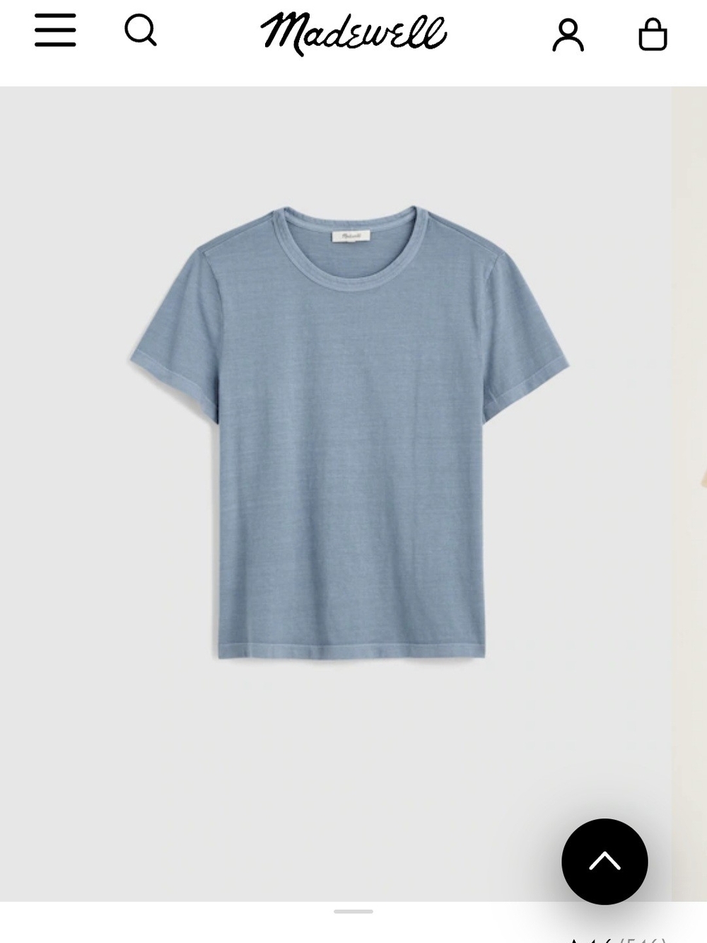 Madewell The Perfect Crewneck Tee in Allday Jersey Color "Overcast"